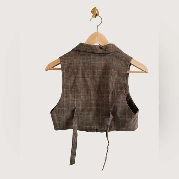 Vintage Y2K Suduction Fashion Mini Plaid Vest - Picture 2 of 6